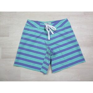 Vintage Wellen Custom Surf Trunks Board Shorts Striped Blue Men's Size 30 USA
